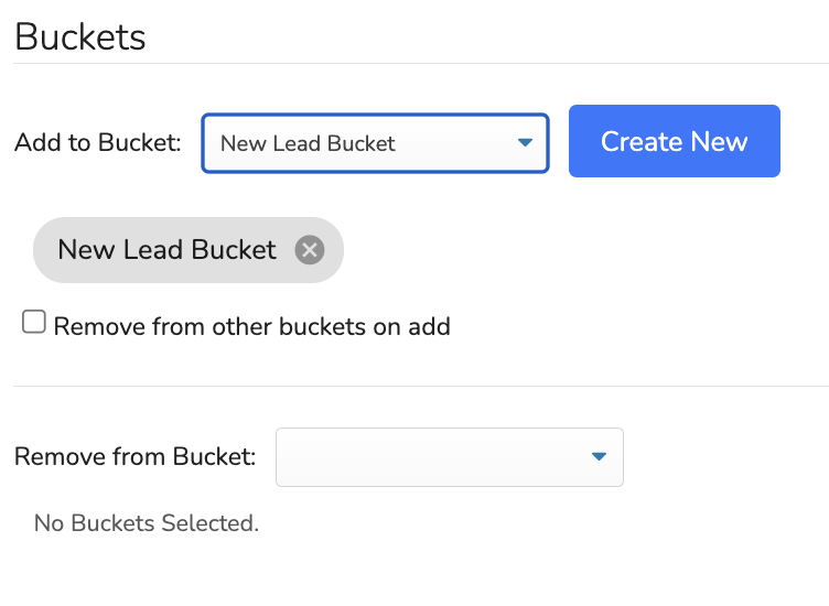 Buckets – CallTools